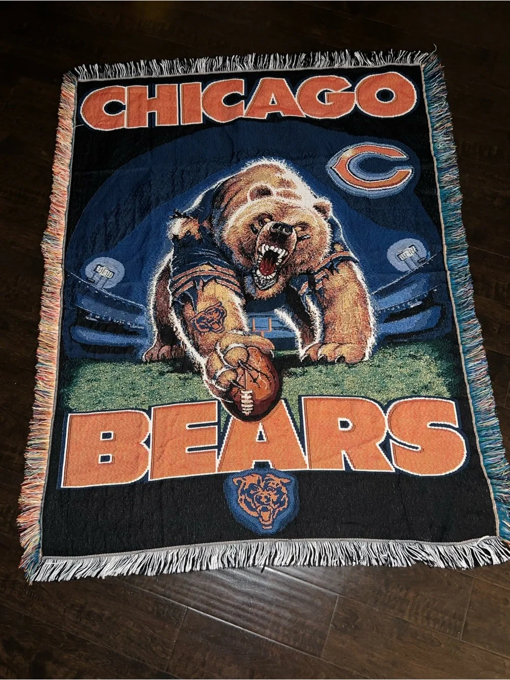 Chicago Bears woven tapestry throw